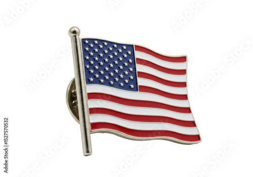 Isolated American Flag Pin Badge, Symbol of Patriotism