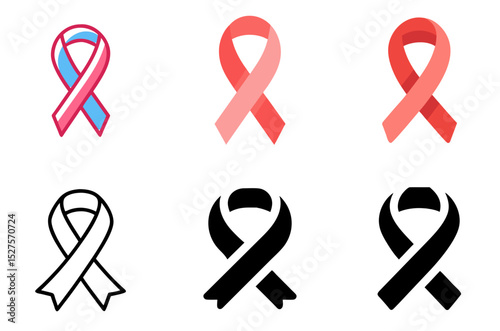AIDS Ribbon Icon Awareness Support Health Solidarity Digital Pack