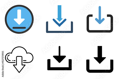 Download Icon Save Get Receive Install Symbol Set