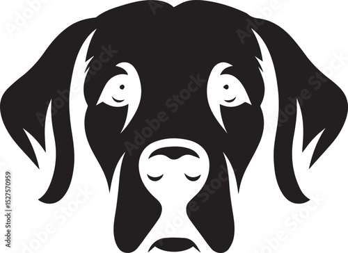 Black & White Silhouette Dog Vector | High-Quality Canine Clipart Design