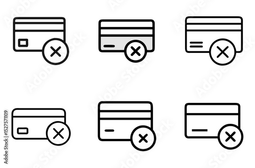 Cancellation Removal Icon Delete Clear Erase Close Symbol Set