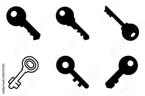 Key Icon Lock Unlock Access Security Symbol Set