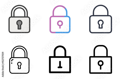 Lock Closed Icon Secure Private Locked Protection Symbol Set