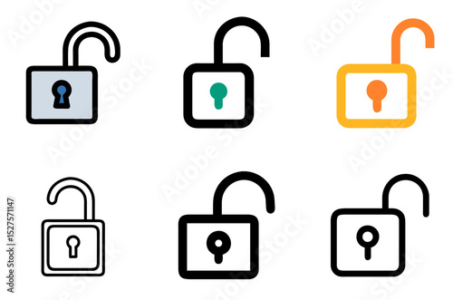 Lock Open Icon Unlock Access Secure Private Digital Pack