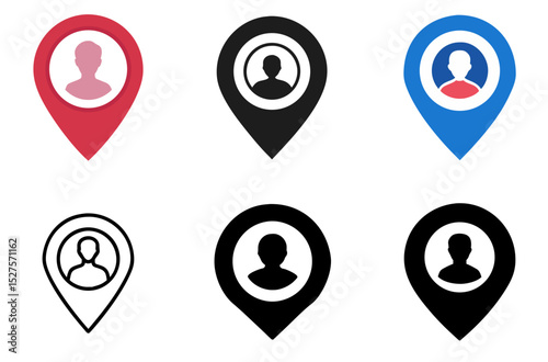 Map Pin Profile Icon User Location Person Finder Contact Map Digital Pack 