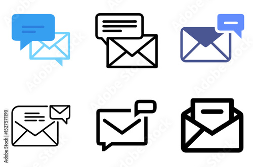 Message Mail Icon Essential Envelope Send Chat Notification Digital Display Pack