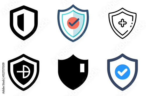 Security shield icon for privacy lock protection data safety cyber guard and online safety