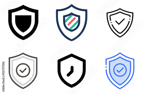 Shield icon for protection security privacy safety antivirus firewall and data defense symbol
