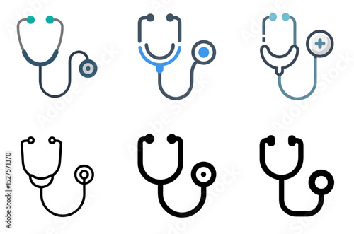 Stethoscope Icon Set Vector Illustration for Medical, Healthcare, and Doctor Tools photo