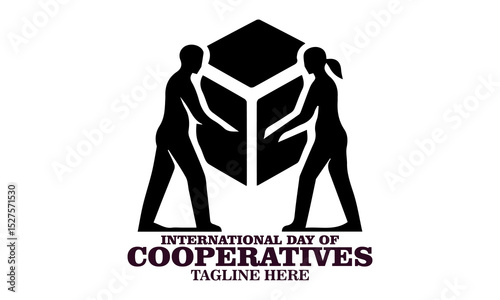 International day of cooperatives poster vector illustration and international day of cooperatives logo design