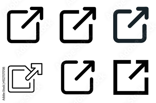 External Link Icon Set – Web Navigation, URL, and Internet Connection Symbols