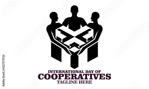 International day of cooperatives poster vector illustration and international day of cooperatives logo design