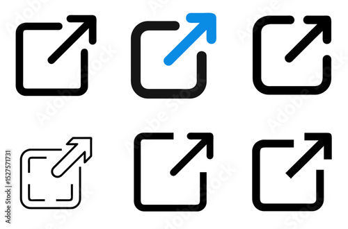 Link Out Icons – External Connection, Website, and Network Vector Collection
