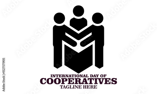 International day of cooperatives poster vector illustration and international day of cooperatives logo design