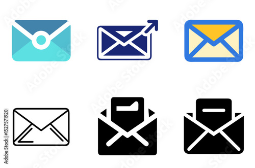 Email and Mail Icon Set – Message, Communication, and Inbox Vector Symbols