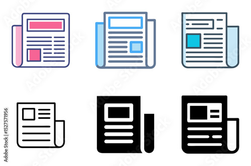 Newspaper Icon Set – News, Media, and Journalism Vector Symbols in Outline Style