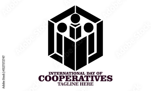 International day of cooperatives poster vector illustration and international day of cooperatives logo design