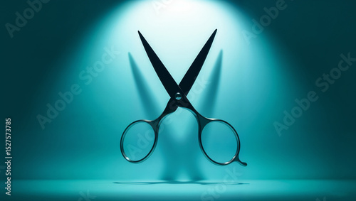 Scissors Illuminated by a Central Light represents the concept of focus and precision.