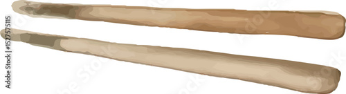 A pair of traditional Japanese wooden chopsticks, smooth and elegantly crafted, rest on a clean surface. Their natural light brown color enhances their simplicity, ideal for authentic Asian dining exp