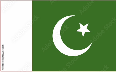 Pakistani national flag 
Official flag of pakistan is a dark green field with a vertical white stripe at the hoist.