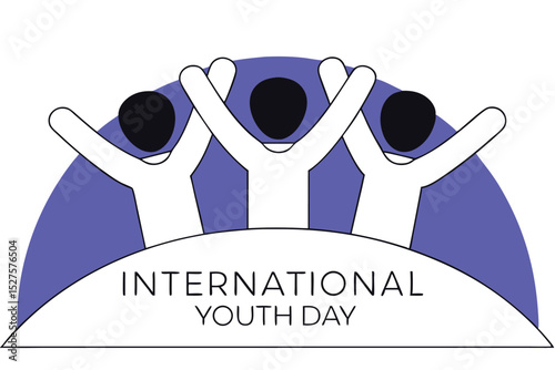 Silhouetted figures with raised arms a group celebration design