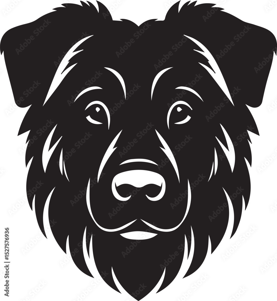 Fototapeta premium Black & White Silhouette Dog Vector | High-Quality Canine Clipart Design
