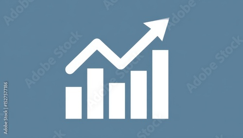 Free Download White chart graphic showing upward trend on a muted blue background - GFXLoad