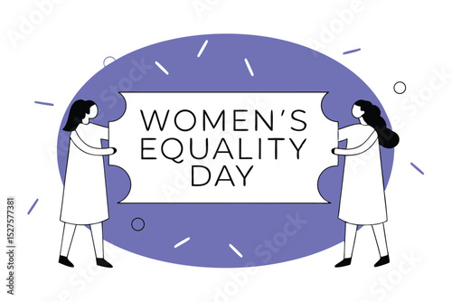 Animated illustration celebrating women s equality day featuring two women