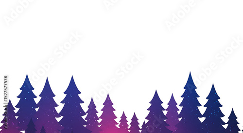 Wallpaper Mural Majestic Purple and Blue Forest Silhouette  Winter Wonderland Design Element Torontodigital.ca