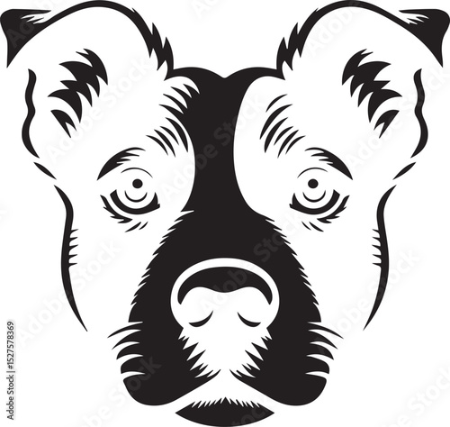 Black & White Silhouette Dog Vector | High-Quality Canine Clipart Design