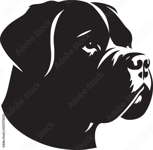 Black & White Silhouette Dog Vector | High-Quality Canine Clipart Design