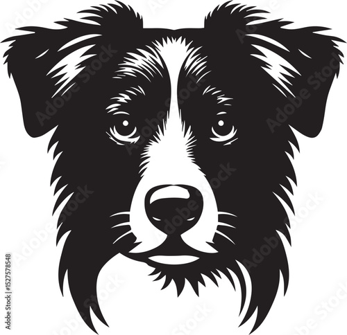 Black & White Silhouette Dog Vector | High-Quality Canine Clipart Design