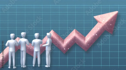 Business team analyzes growth trends and data insights for success.