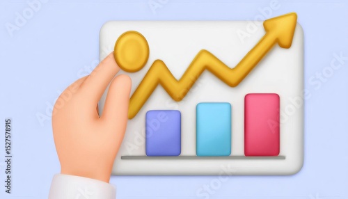 Businessman tracking investment growth with digital chart and data dashboard on tablet