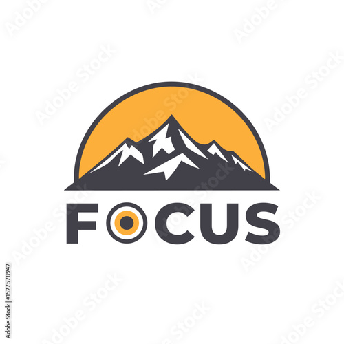 Minimal Mountain and Focus Typography Vector for Motivational T-shirt Design
