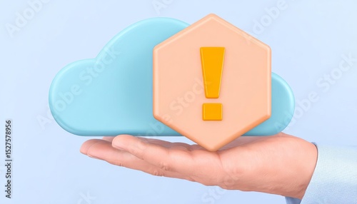 Businessman Managing Cloud Data Security Alert with Advanced Technology