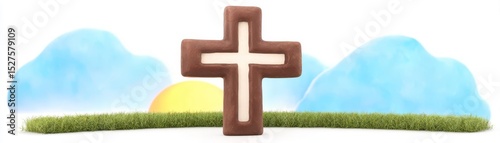 Artistic cross design symbolizing faith and spirituality.