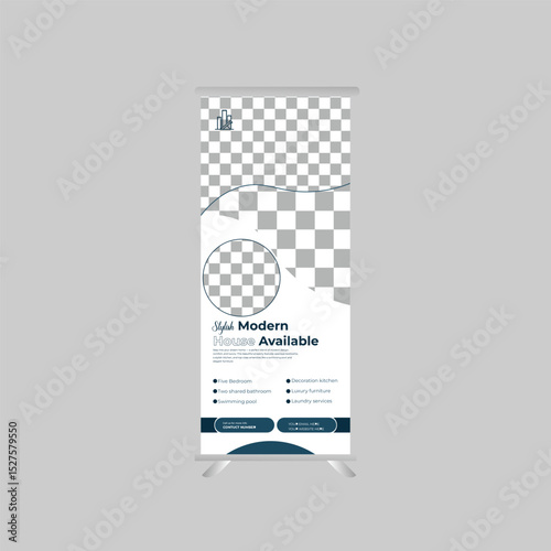 Real estate Real estate roll-up banner for luxury homes, real estate consultants, and residential marketing. 