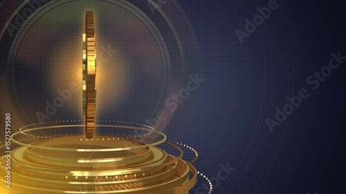 3D GOLDEN DOLLAR SYMBOL ROTATING ON A BLACK BACKGROUND BUSINESS AND FINANCE THEME SEAMLESS LOOP ANIMATION ABSTRACT BACKGROUND