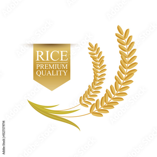 Rice. Logo design template vector illustration.