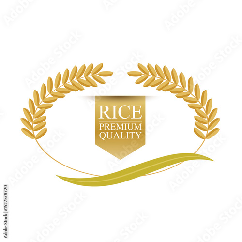 Rice. Logo design template vector illustration.