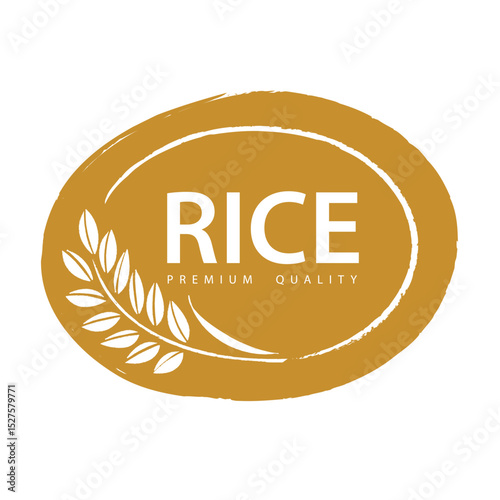 Rice. Logo design template vector illustration.