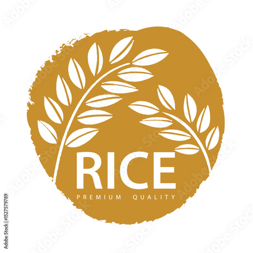 Rice. Logo design template vector illustration.