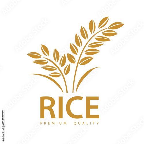 Rice. Logo design template vector illustration.