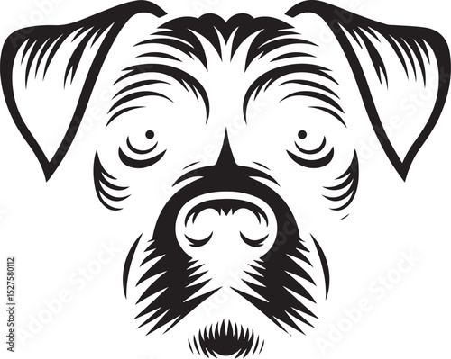 Black & White Silhouette Dog Vector | High-Quality Canine Clipart Design
