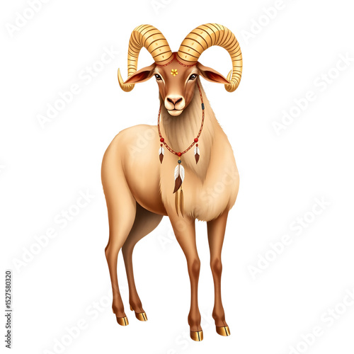 Majestic boho Mouflon with dreamy natural elements.