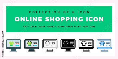 Pack of 6 Vector online shopping icon