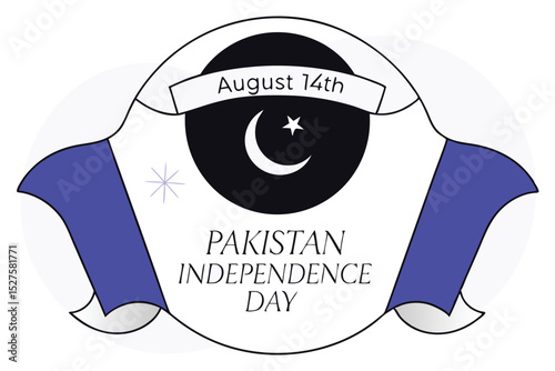 Detailed illustration depicting pakistan independence day commemoration