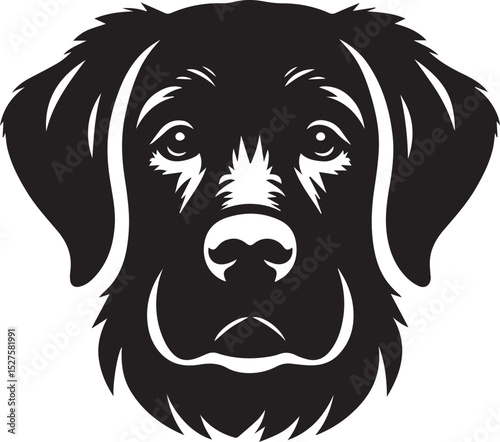 Black & White Silhouette Dog Vector | High-Quality Canine Clipart Design