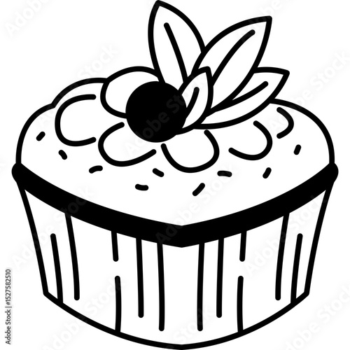 Kue Cubit Icon in Glyph Vector Style, Indonesian Kue Cubit Mini Cake